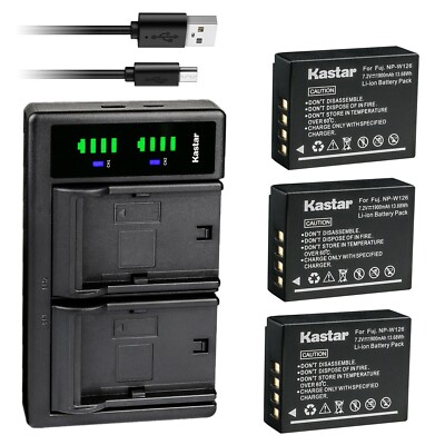 LTD2 Charger & 3 battery for Fujifilm X-T100 X-T200 X100F X100V X100VI X-S10
