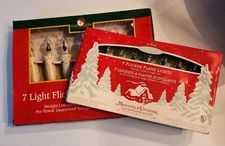 Vtg 7Light Flicker Flame Christmas Lights In/Outdoor Kurt Adler & Hallmark NEW