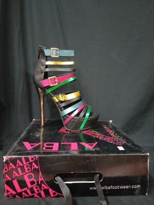 Alba Alice-1 Black Multi Color Size 9 Heels