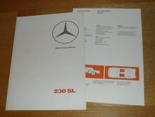 Brochure Mercedes Benz 230 SL 1965-1966 - W113 Pagoda Regno Unito versione 16 pagine