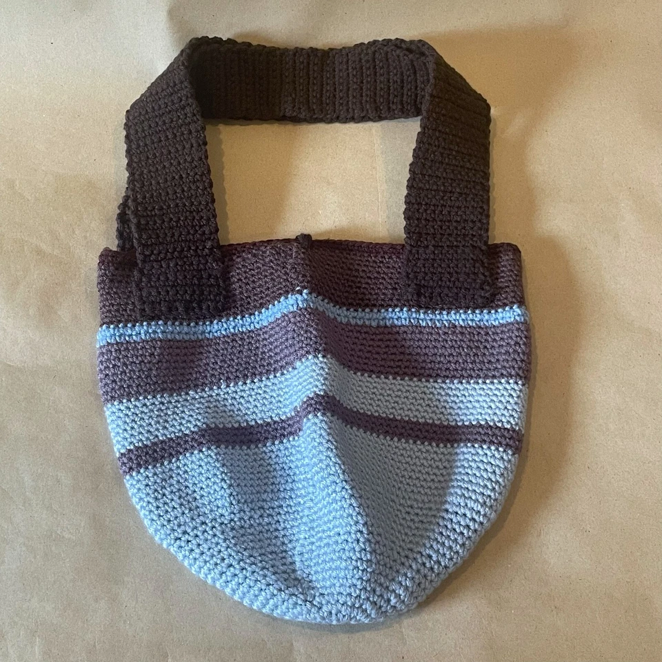 Bolso de Mano Boho Hecho a Mano "Único en su Clase" Tejido a Crochet 13"x12" Nuevo sin Etiquetas Foto 2 de 4