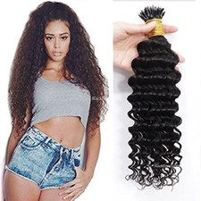 Nano Beads Ring Human Hair Extension Deep Curly Micro Link Brazilian Hair 100pcs