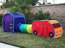 Kids Play Tent Set Indoor Outdoor Tunnel G3Elite Childrens Vehicle Car 3 in 1