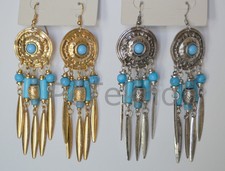 Makarlon Boho Western Drop Dangle Turquoise Beaded Earrings  Silver/Gold PICK 