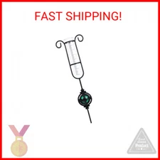 MUMTOP Rain Gauge Outdoor, Metal Gazing Ball Decorative with Stake for Lawn, Yar