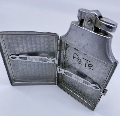 Vintage Ronson Mastercase Lighter Cigarette Case Brass Metal Made In USA - Picture 7 of 10