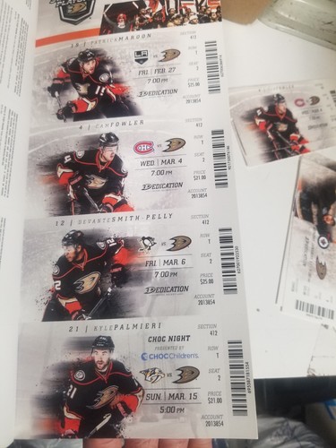 ANAHEIM DUCKS SEASON TICKET STUBS 2014-15 PERRY GETZLAF NASH MANSON KANE SELANNE - Picture 10 of 56