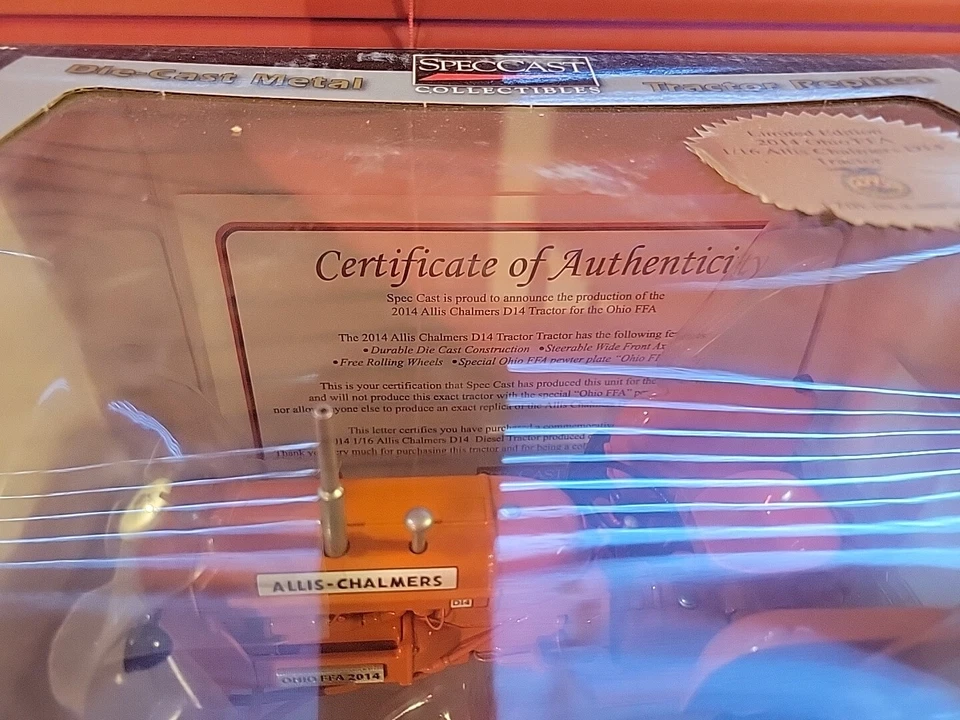 Allis Chalmers D-14 w/Bar Grille  1/16th Diecast Tractor Replica By SpecCast - Image 3 of 4