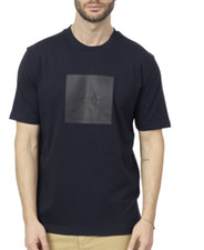 HUGO BOSS DARK NAVY BLUE T-SHIRT MEN TEE LOGO RIB 50538096402