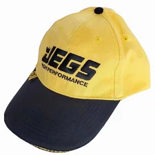 JEGS High Performance Yellow & Black Strapback Baseball Cap Hat Adjustable