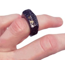 Beautiful handmade resin chunky glitter galaxy ring. US size 5.5