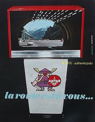 ADVERTISEMENT ANTAR OIL FOR CAR DS CITROEN LA ROAD 1967 FRENCH AD PUB
