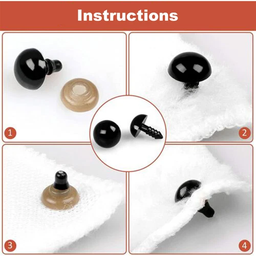 100 Kunststoff Sicherheit Augen weiches Spielzeug Bär Puppe Tier machen Schraube - Bild 9 von 20