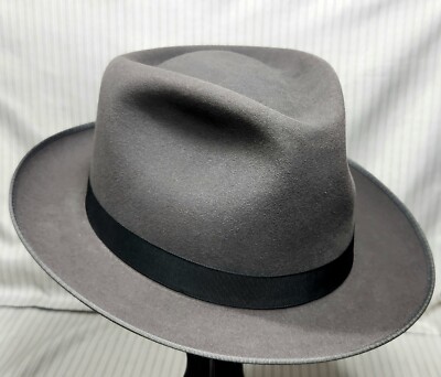 NWT Grey Engraved Barrel Racing Fedora Hat Nutria custom in Graphite Casual fedora with a nod to Don  main image 4