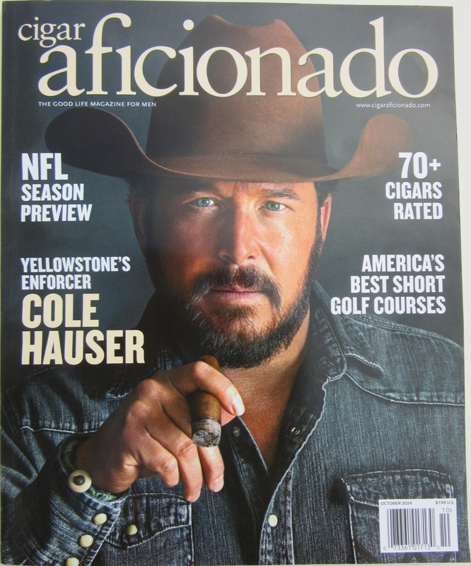 Cigar Aficionado Yellowstone Cole Hauser NFL Preview Short Golf Curry Oct 2024