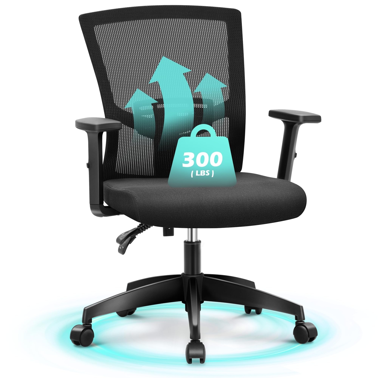 ALPHA HOME Office Chair Ergonomic Home Desk Chair Mid Back Mesh Computer Chai...