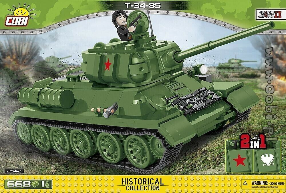 COBI T 34 / 85 ( 2542 ) 668 blocks WWII WoT Soviet tank