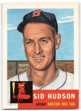 1991 Topps Archives 1953 #251 Sid Hudson Bio white text Boston Red Sox 3BA