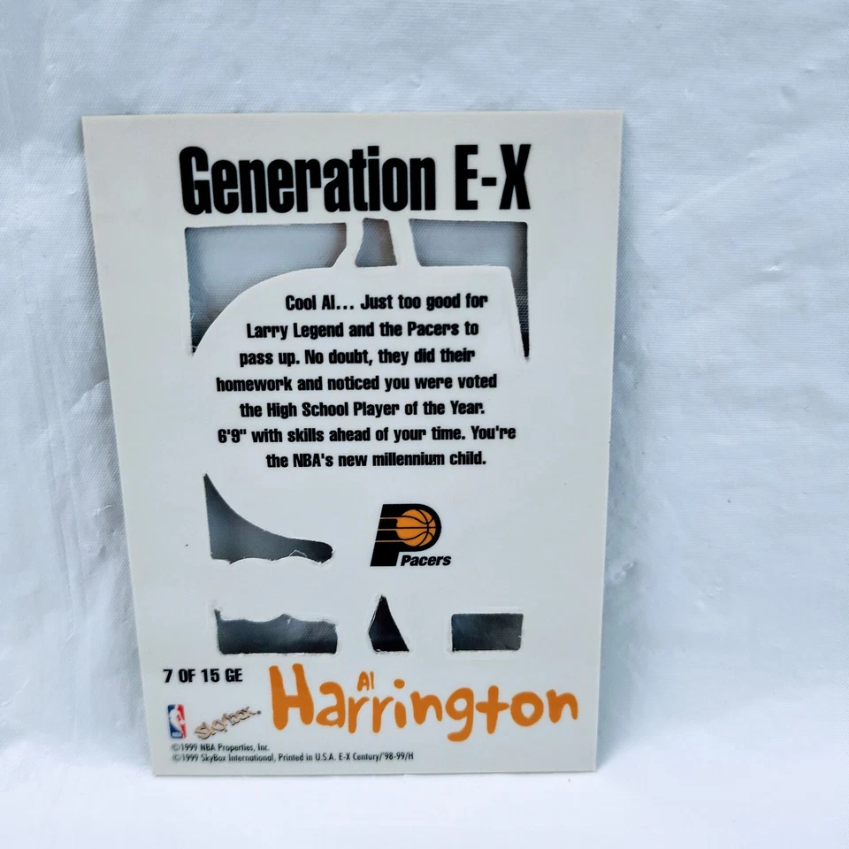 1999 SkyBox E-X Century NBA Indiana Pacers Al Harrington Basketball Card - Image 2 of 2