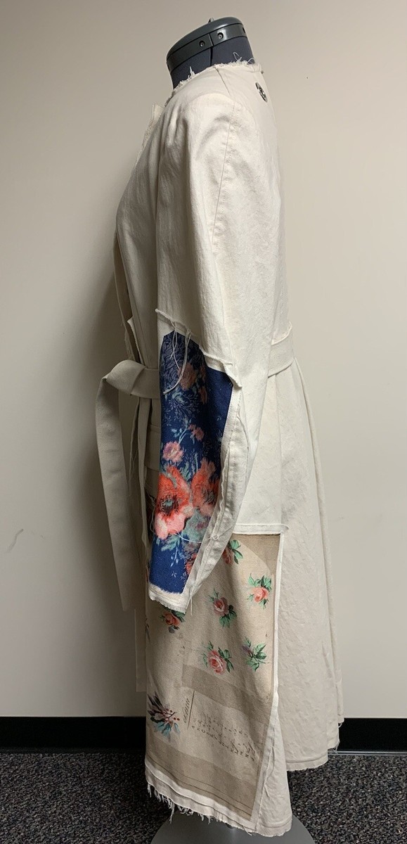 Max Mara Sportmax Patchwork Canvas Coat Manisa Ivory Size 4