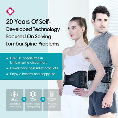 Disk Dr. WG30 G2 Waist Pain Treatment Disc Traction Support Belt w/ Pump (3XL)