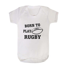 BORN TO PLAY RUGBY BABYGROW