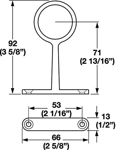 Paquete de 2 soportes de soporte de varilla de armario central de acero para varillas de armario de 1-5/16" de diámetro Foto 2 de 3