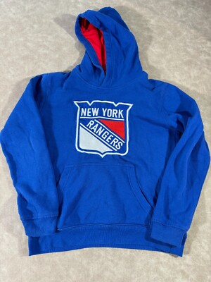 NHL Youth Old Time Hockey New York Rangers Embroidered Hoodie Sweatshirt  Large