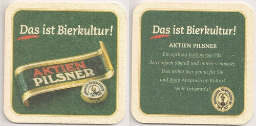 Bayreuth beer brewery - old beer mat "Aktien Pilsner - this is beer culture!