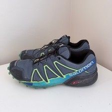 Salomon Speedcross 4 Trail Running Shoes Mens 9 Blue Green Low Top Contagrip
