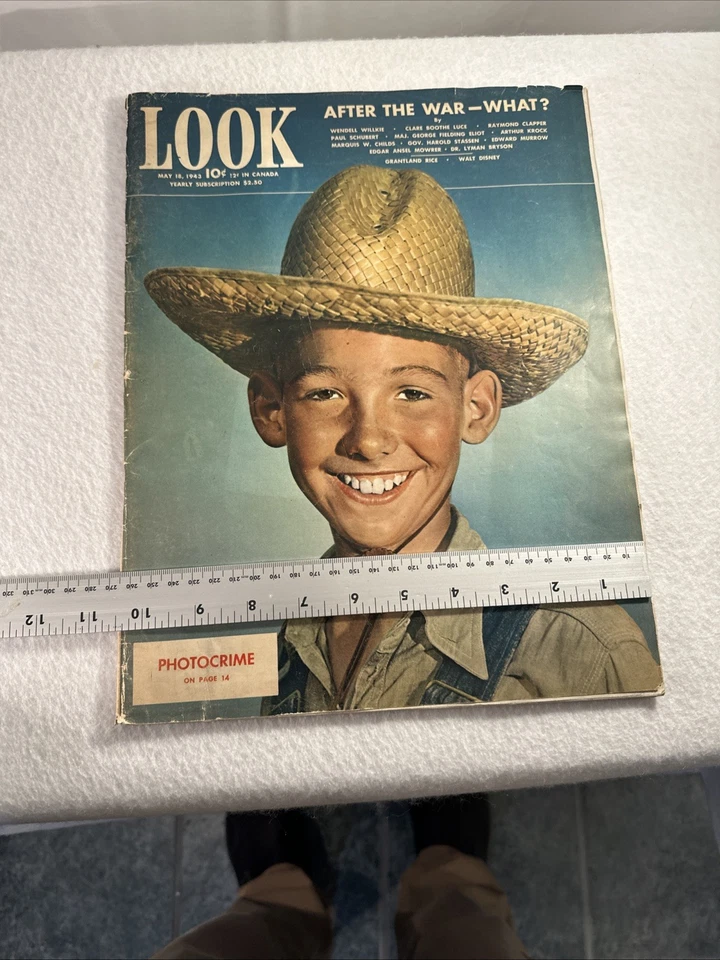 VTg. LOOK Magazine May 1943 After The War -What? Walt Disney 80+ Year Old Mag - Image 3 of 4
