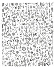 300pcs Mixed Tibetan Silver Charms Pendants DIY Jewelry Bracelet Making