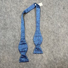 Carrot Gibbs Blue Polka Dot Silk Bow Tie Handmade Boulder Colorado New