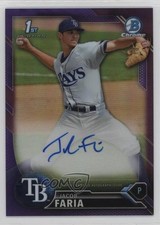 2016 Bowman Chrome Prospects Purple Refractor 93/250 Jacob Faria Auto c6h