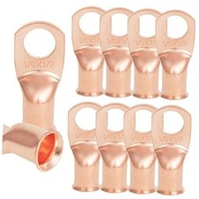 10PCS 1/0AWG - 1/2'' Heavy Duty Copper Terminals,Battery Cable Crimp