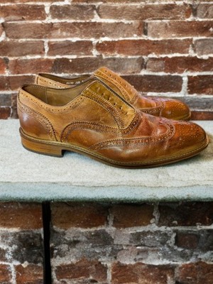 Mercanti Fiorentini Italian Brown Leather Oxford Wingtips Men's Size US 10.5M