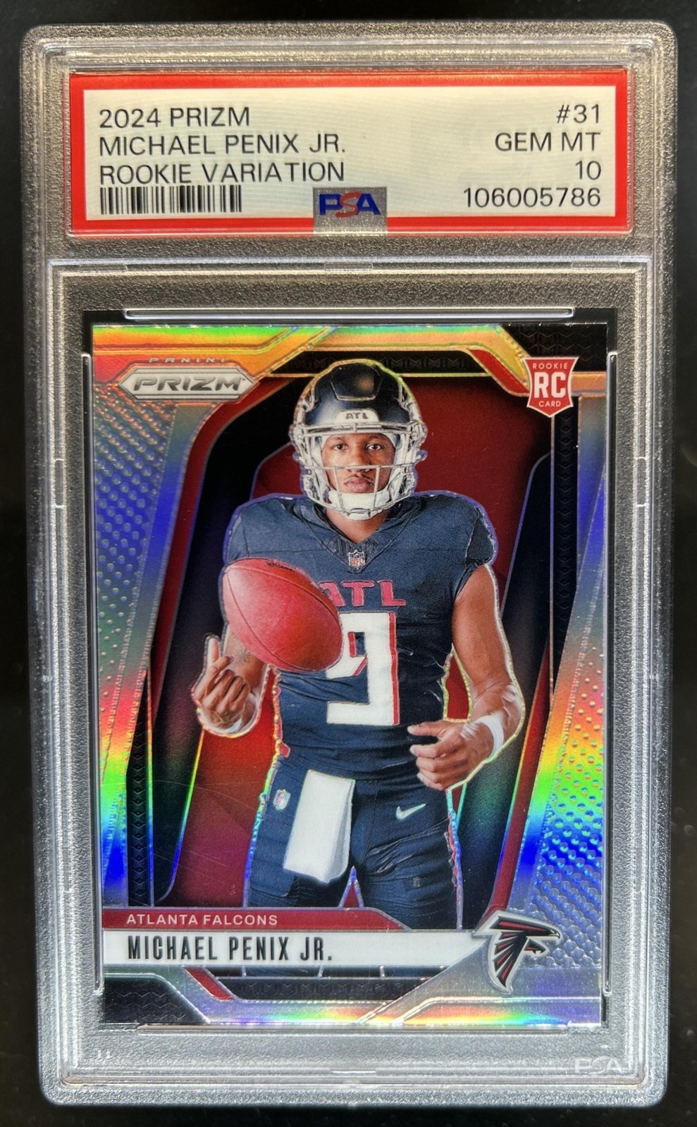 2024 Panini Prizm Michael Penix Jr. Rookie Variations RC VAR #31 Falcons PSA 10