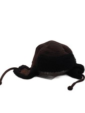Image of Paul Smith Men's Hat M Brown Leather with Wool Beanie New with tags