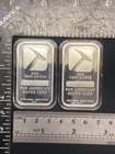 Lot Of 2- 1 Troy Oz Pan American Silver Bars .999 Pure Northwest TerritorialMint