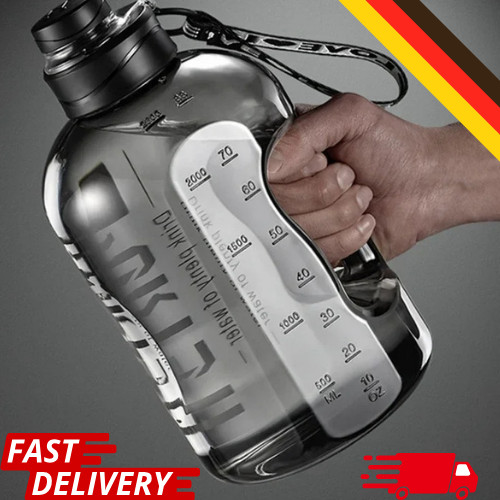 Wasserflasche Trinkflasche groß Sport 1,7 Liter Fitness XXL Gym BPA frei mit