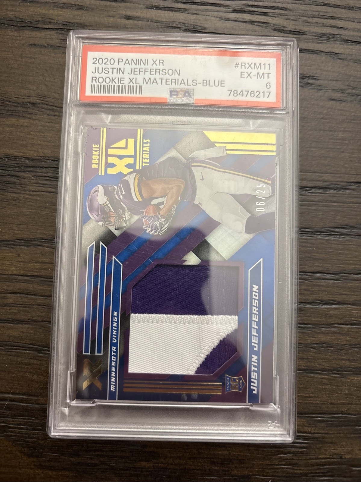 Justin Jefferson Panini XR Rookie XL Materials #RXM11 Blue