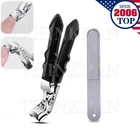 Professional Large Toe Nail Clippers For Thick Nails Duty Stainless w/ Nail File