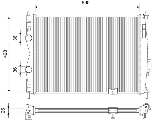 Valeo MotorküHler WasserküHler 701903 Aluminium KunststoffgehäUse-image