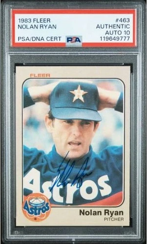 1983 Fleer Nolan Ryan Signed Baseball Card #90 PSA/DNA 10 Certified Auto HOF