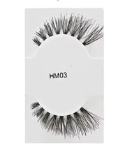 Set of Five pairs of natural-looking 100% human hair false black eyelashes #HM03