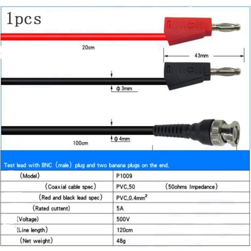 100cm BNC to Dual 4mm Stackable Banana Cable for Oscilloscope and Test Work - Picture 4 of 12