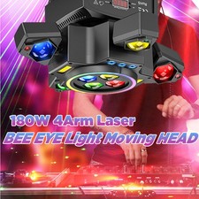 4IN1 180W RGBW DJ Light w/ Laser Effect 4 Arms Moving Head Light DMX Stage Light