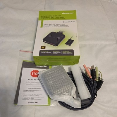 IOGEAR 2-Port 4K KVM Switch USB-C DisplayPort Dual PC GCS82DPC NEW