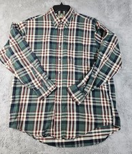 Vtg Made In USA 80's LL Bean LSBD Flannel Shirt Mens Large Red Green Plaid