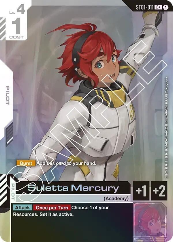 Suletta Mercury Alternate Art Foil - ST01-011 C+ NM - Gundam TCG